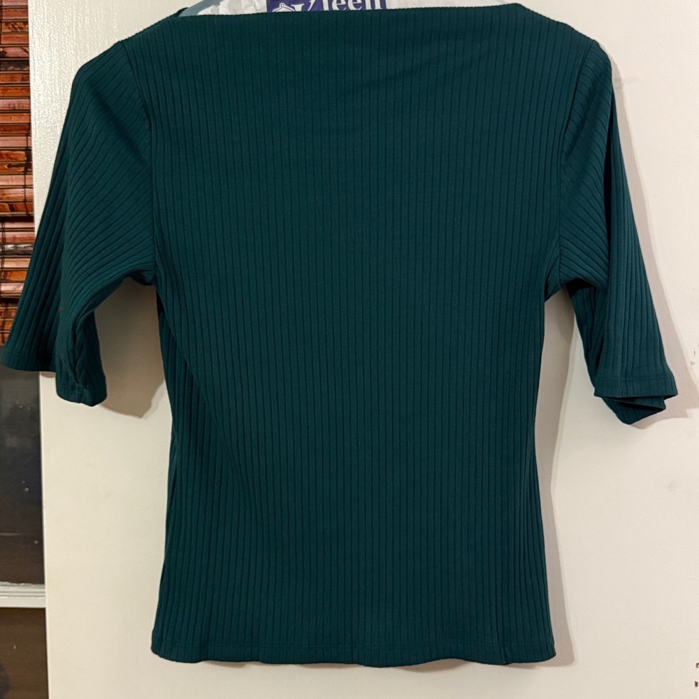 Teal Ribbed Knit Top - Picture 2 of 2